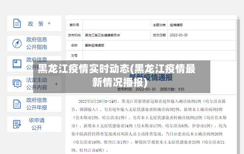 黑龙江疫情实时动态(黑龙江疫情最新情况播报)-第3张图片