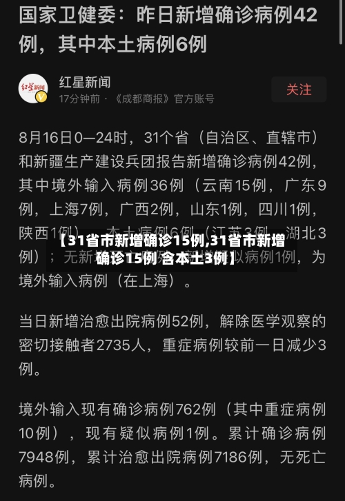 【31省市新增确诊15例,31省市新增确诊15例 含本土3例】-第2张图片