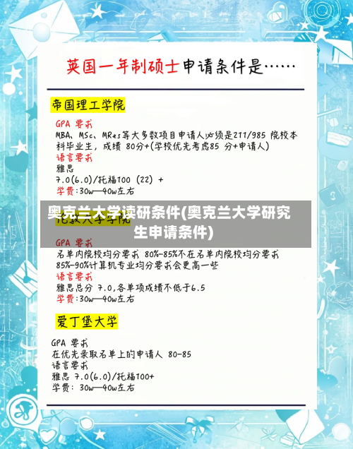 奥克兰大学读研条件(奥克兰大学研究生申请条件)-第2张图片