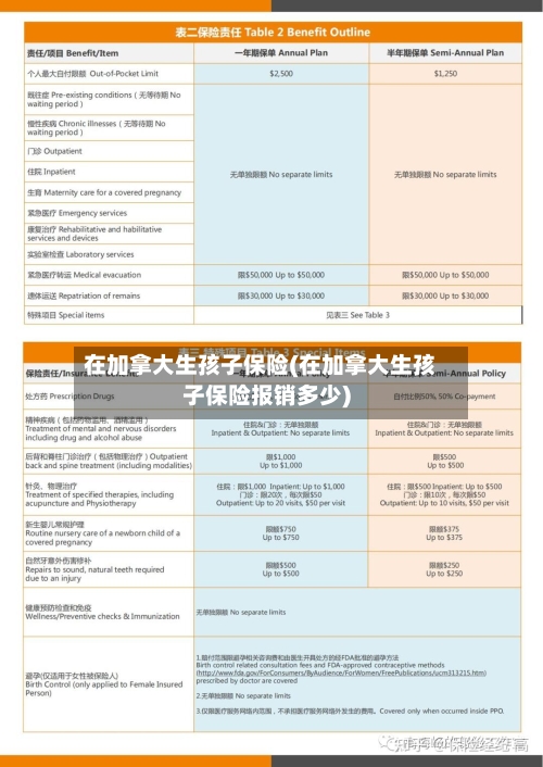 在加拿大生孩子保险(在加拿大生孩子保险报销多少)