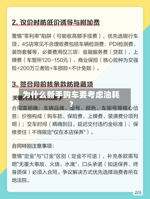 为什么新手购车要考虑油耗？