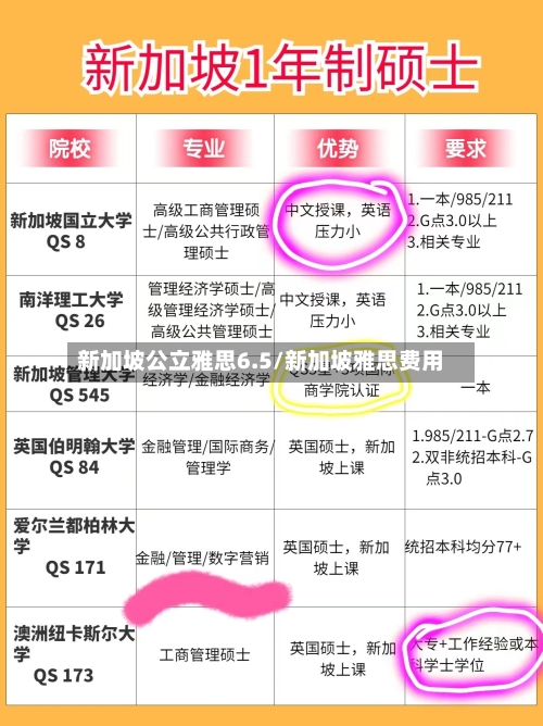 新加坡公立雅思6.5/新加坡雅思费用