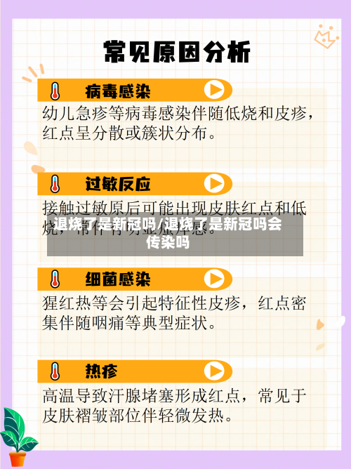 退烧了是新冠吗/退烧了是新冠吗会传染吗-第2张图片