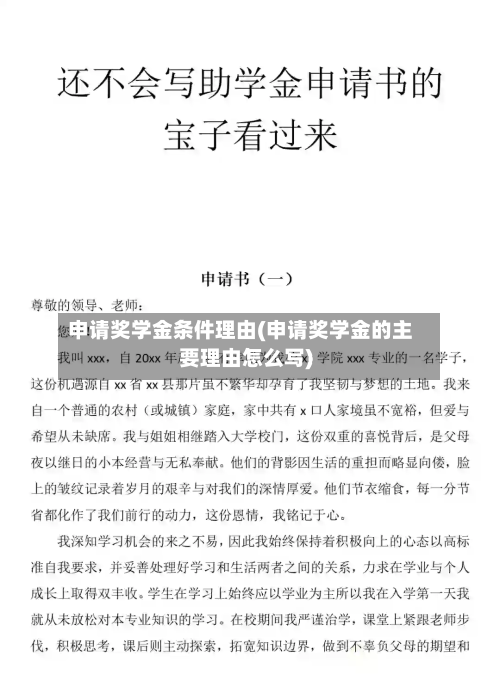 申请奖学金条件理由(申请奖学金的主要理由怎么写)-第2张图片