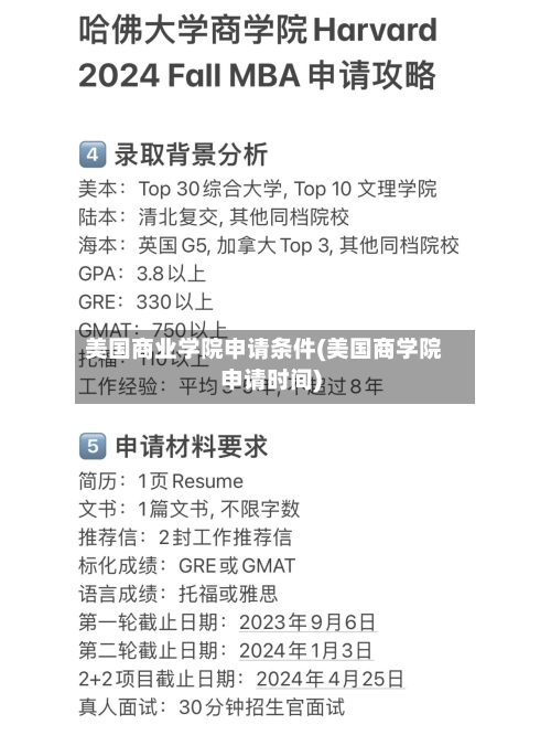 美国商业学院申请条件(美国商学院申请时间)