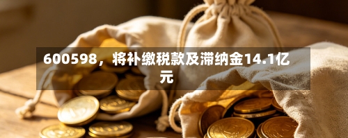 600598，将补缴税款及滞纳金14.1亿元