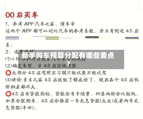 新手购车预算分配有哪些要点?