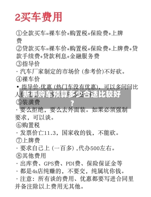 新手购车预算多少合适比较好？-第3张图片